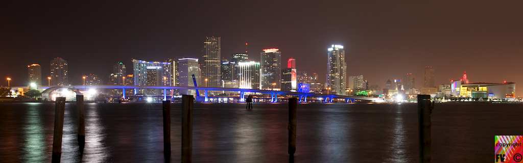 1117 Miami, Bridge MacArthur Causeway by Night